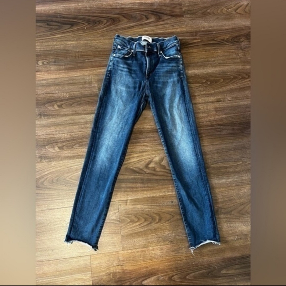 AGOLDE Women's Mid-Rise Non-Distressed Skinny Crop Jeans with Raw Hems - Size 26